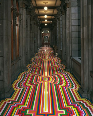 Jim Lambie geometric floor design